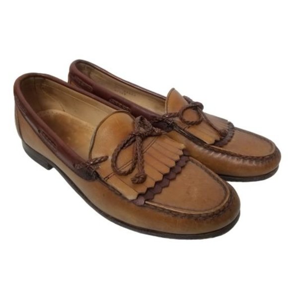 Allen Edmonds Mens 9.5D Brown Woodstock Leather Ta - Picture 2 of 10